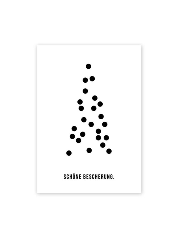 UNIK.HUS LINEOSTER.HUS Postkarte Weihnachten Weihnachtskarte Schöne Bescherung Tannenbaum Minimalistisch