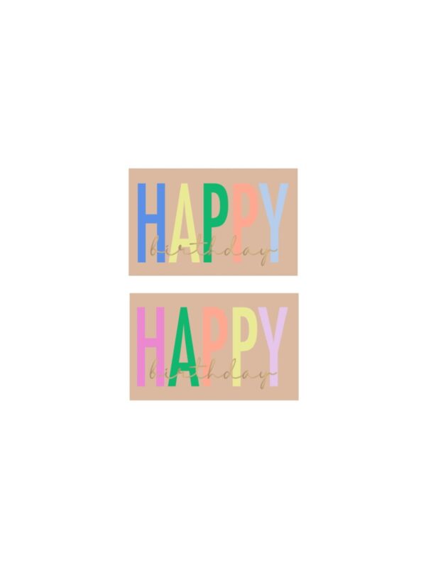 UNIK.HUS House of Products Aufkleber happy birthday rechteckig