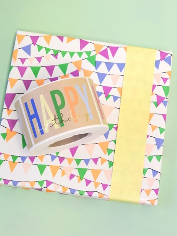 UNIK.HUS House of Products Aufkleber happy birthday rechteckig