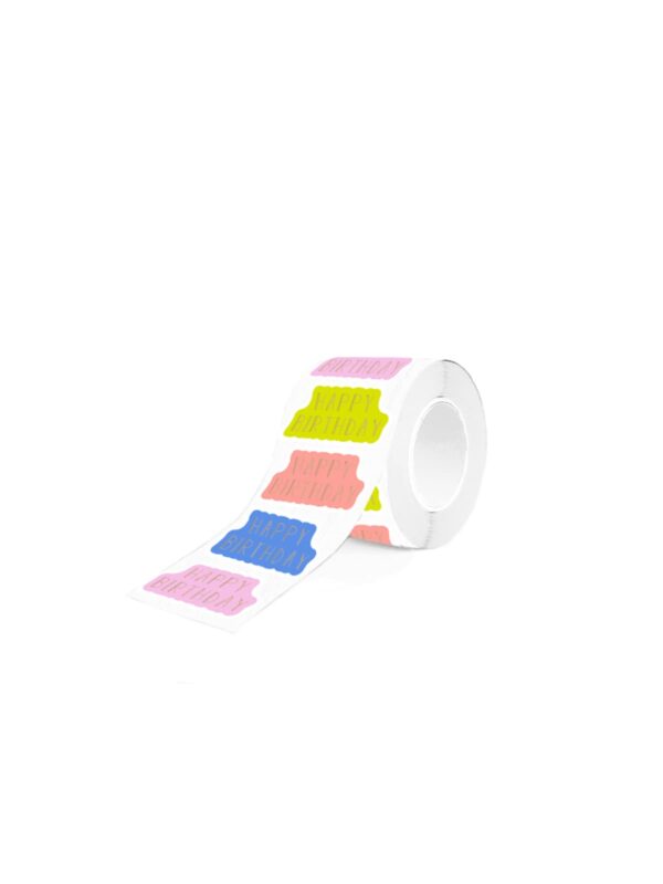 UNIK.HUS House of Products Aufkleber happy birthday rund 4er Set