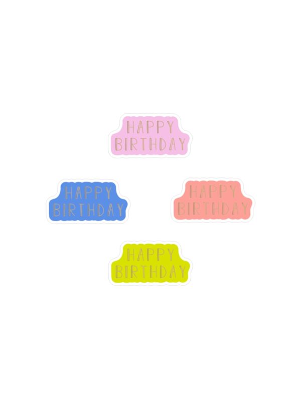 UNIK.HUS House of Products Aufkleber happy birthday rund 4er Set
