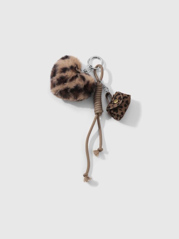 UNIK.HUS Bag charm Schlüsselanhänger Leo Herz Plüsch Mini Tasche