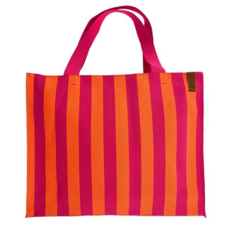 UNIK.HUS LOT83 Shopper Lara Streifen Pink-orange