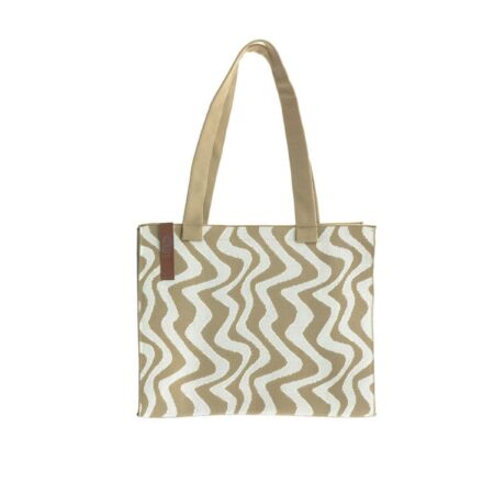 UNIK.HUS LOT83 Tote Bag Femke weiß-beige Zickzack