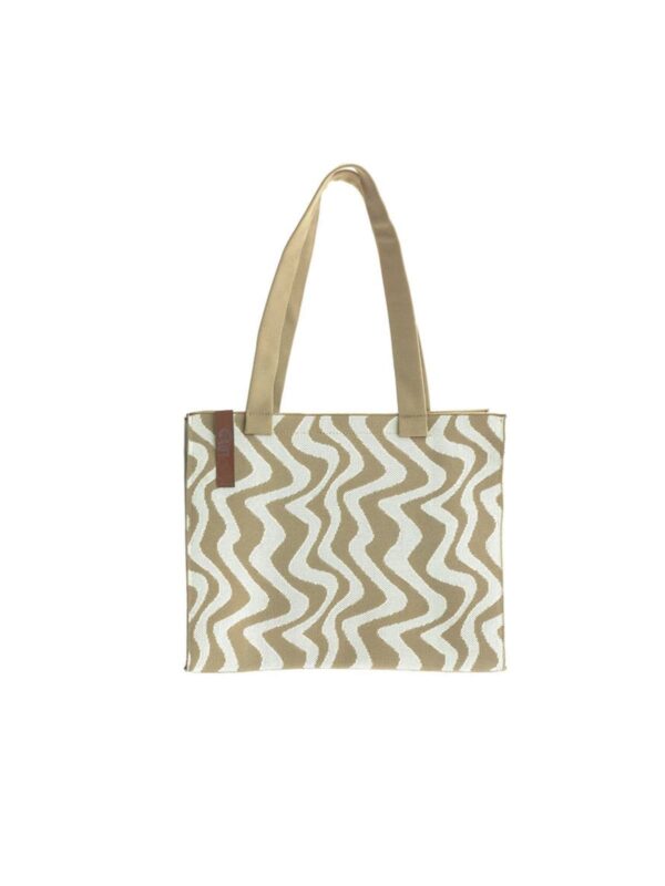 UNIK.HUS LOT83 Tote Bag Femke weiß-beige Zickzack