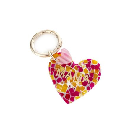 UNIK.HUS Anhäger Mama mit kleinem rosa Herz gelb orange pink