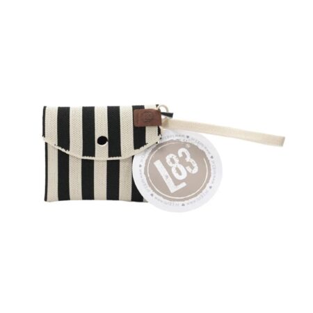 UNIK.HUS Lot83 Geldbörse Brieftasche Portemonnaie Julia 06 Streifen schwarz-beige