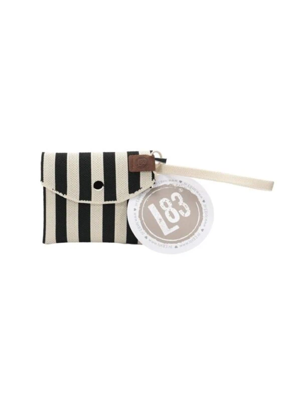 UNIK.HUS Lot83 Geldbörse Brieftasche Portemonnaie Julia 06 Streifen schwarz-beige