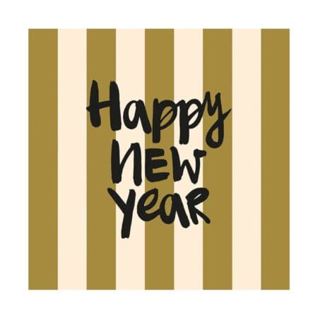 UNIK.HUS PPD Servietten happy new year gestreift
