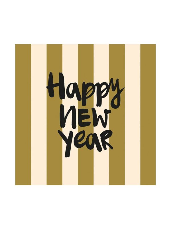UNIK.HUS PPD Servietten happy new year gestreift