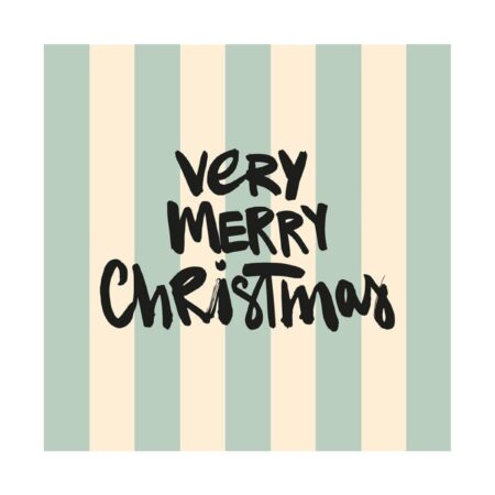 UNIK.HUS PPD Servietten very merry christmas gestreift