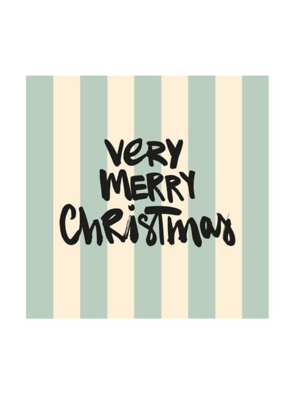 UNIK.HUS PPD Servietten very merry christmas gestreift
