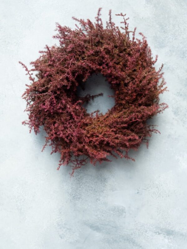 UNIK.HUS Couronne Naturkranz Asparagus bordeaux Weihnachtskranz Adventskranz