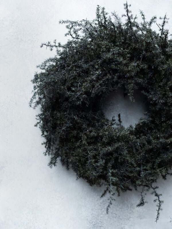 UNIK.HUS Couronne Naturkranz Asparagus schwarz Weihnachtskranz Adventskranz