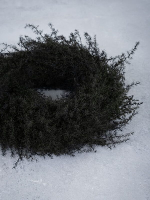 UNIK.HUS Couronne Naturkranz Asparagus schwarz Weihnachtskranz Adventskranz