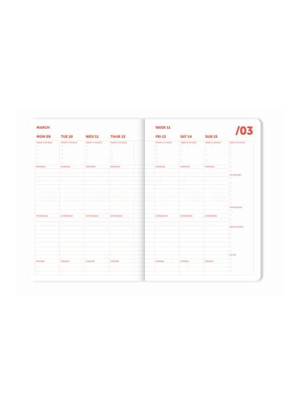 UNIK.HUS A-Journal Stationery Spiralplaner 2026 pink rot Planer Journal