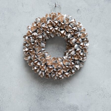 UNIK.HUS Couronne Kranz Wandkranz Bakuli Wreath platinum metallic glänzend Weihnachtsdeko 20 cm