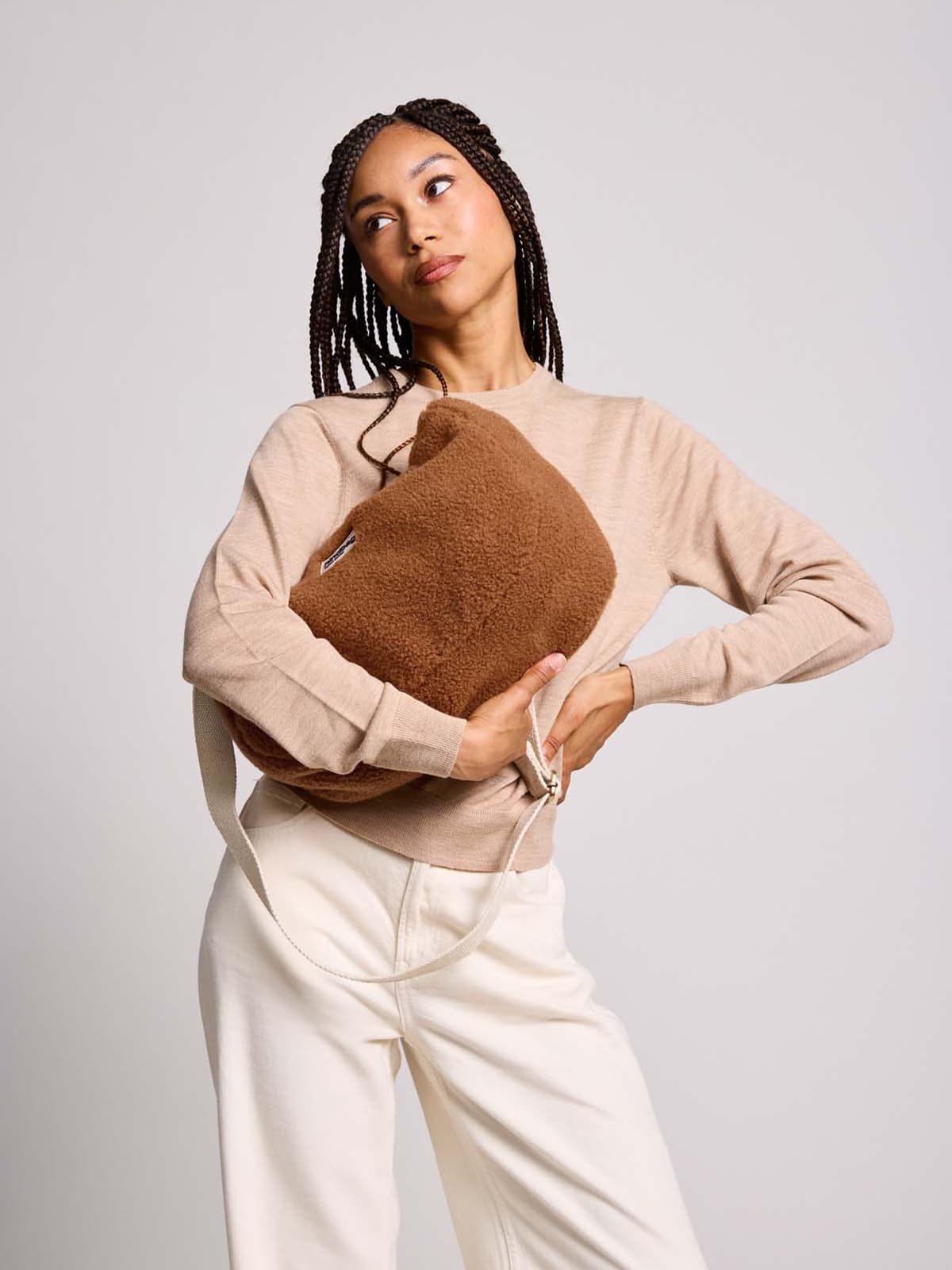 UNIK.HUS hindbag Tasche Rosa Teddy Braun