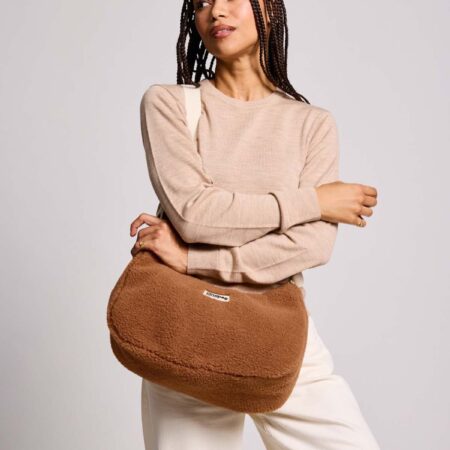 UNIK.HUS hindbag Tasche Rosa Teddy Braun