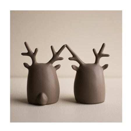 UNIK.HUS dbkd Deer Twins Weihnachten Dekoration dust Hirschzwillinge Matt braun