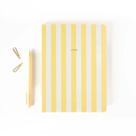 UNIK.HUS A-Journal Stationery Notizbuch Streifen weiß-gelb