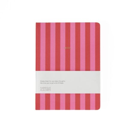 UNIK.HUS A-Journal Stationery Notizbuch Streifen rosa-rot
