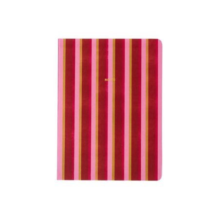 UNIK.HUS A-Journal Stationery Notizbuch Streifen rosa-rot-oliv