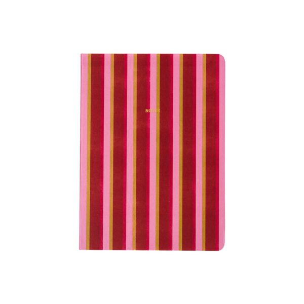 UNIK.HUS A-Journal Stationery Notizbuch Streifen rosa-rot-oliv