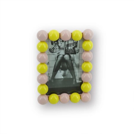 UNIK.HUS Housevitamin Bilderrahmen Bubbles Perlen rosa gelb