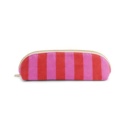 UNIK.HUS Rose in April Federmappe Pencil case Streifen orchid tomato