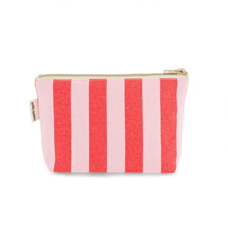 UNIK.HUS Rose in April Tasche Sofia Streifen candy pink tomato Kulturbeutel Schminktasche