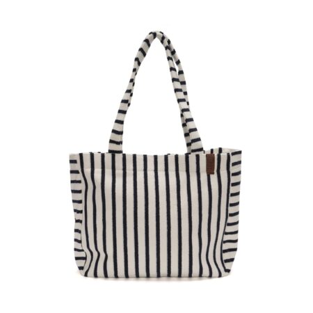 UNIK.HUS LOT83 Shopper Esmee 11 Streifen Frottee weiß/schwarz